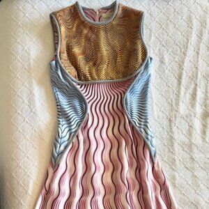 Mary Katrantzou Sleeveless Beaded Abstract Dress – Size 6
